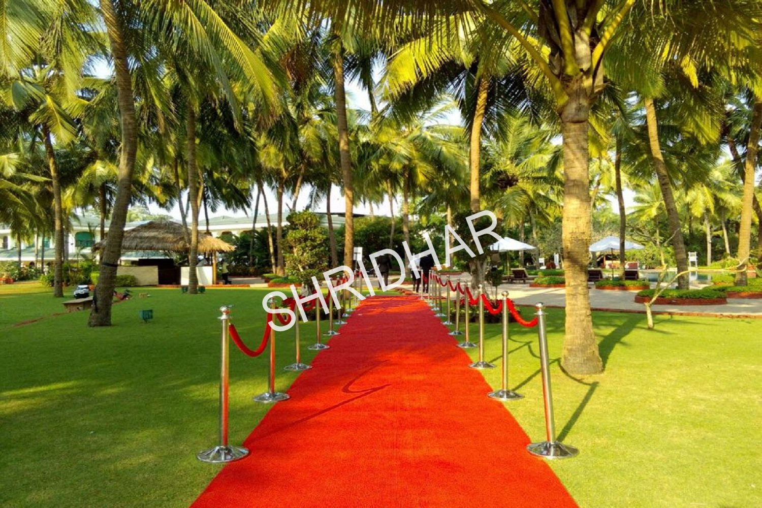 queue stands with red ribbons for rent for hire in bangalore shridhar tent house